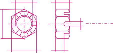 DIN 935 (ГОСТ 5918, 5932-73, ISO 7035) - Kronenmuttern